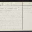 Dunbar, Lochend Wood, Lochend, NT67NE 16, Ordnance Survey index card, page number 1, Recto