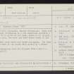 Easter Broomhouse, NT67NE 21, Ordnance Survey index card, Recto