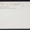 Dunbar Castle, NT67NE 24, Ordnance Survey index card, Recto
