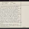 Dunbar Castle, NT67NE 26, Ordnance Survey index card, page number 2, Verso