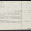 General Leslie's Camp', Doon Hill, NT67NE 50, Ordnance Survey index card, Recto