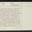 Isle Of May, St Adrian's Chapel, NT69NE 1, Ordnance Survey index card, page number 2, Verso