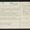 Isle Of May, The Beacon, NT69NE 3, Ordnance Survey index card, Recto