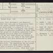 Hownam Rings, NT71NE 1, Ordnance Survey index card, page number 1, Recto