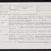 Hownam Rings, NT71NE 1, Ordnance Survey index card, page number 1, Recto
