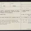 Tronshaw Hill, NT71NE 7, Ordnance Survey index card, Recto