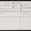 Shank End, NT71NE 29, Ordnance Survey index card, page number 1, Recto