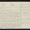 Black Knowe, NT71NE 44, Ordnance Survey index card, Recto