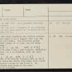 Hownam Burn, NT71NE 47, Ordnance Survey index card, page number 2, Verso