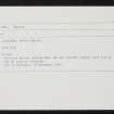 Coldside, Upper Chatto, NT71NE 82, Ordnance Survey index card, Recto