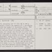 Cunzierton Hill, NT71NW 12, Ordnance Survey index card, page number 1, Recto
