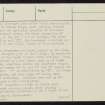 Woden Law, NT71SE 15, Ordnance Survey index card, page number 2, Verso