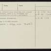 Buchtrig, NT71SE 25, Ordnance Survey index card, page number 2, Verso
