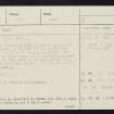 Hindhope Hill, NT71SE 30, Ordnance Survey index card, page number 1, Recto
