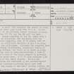 Stoney Law, NT71SW 15, Ordnance Survey index card, page number 1, Recto