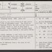 Tenandry House, NT74NW 4, Ordnance Survey index card, page number 1, Recto