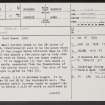 Hume, Pest Knowe, NT74SW 1, Ordnance Survey index card, page number 1, Recto