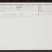 Hume Hall, NT74SW 16, Ordnance Survey index card, Recto