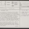 Stoneshiel Hill, NT75NE 12, Ordnance Survey index card, page number 1, Recto