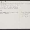 Stoneshiel Hill, NT75NE 12, Ordnance Survey index card, page number 2, Verso