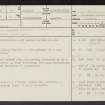 Swallowdean, NT75NE 21, Ordnance Survey index card, page number 1, Recto