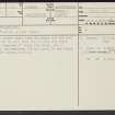 Hoardweel, NT75NE 29, Ordnance Survey index card, page number 1, Recto