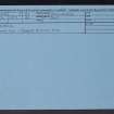 Windshiel, NT75NW 3, Ordnance Survey index card, Recto