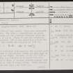 Langton Castle, NT75SE 4, Ordnance Survey index card, page number 1, Recto