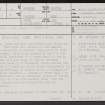 Edin's Hall, NT76SE 6, Ordnance Survey index card, page number 1, Recto
