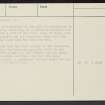 Edin's Hall, NT76SE 6, Ordnance Survey index card, page number 3, Recto