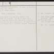 Shannabank Hill, NT76SE 7, Ordnance Survey index card, page number 2, Verso