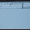 Elba, NT76SE 17, Ordnance Survey index card, Recto