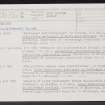 Broxmouth, NT77NW 16, Ordnance Survey index card, page number 2, Recto
