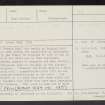 Dunglass, 'French Camp', NT77SE 6, Ordnance Survey index card, page number 1, Recto
