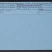 Dunglass Viaduct, NT77SE 44, Ordnance Survey index card, Recto