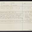 Thornton Castle, NT77SW 4, Ordnance Survey index card, Recto