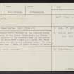 Black Castle, Oldhamstocks, NT77SW 12, Ordnance Survey index card, Recto