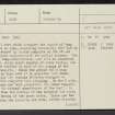 Camp Tops, NT81NE 8, Ordnance Survey index card, page number 1, Recto