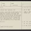 Camp Tops, NT81NE 9, Ordnance Survey index card, Recto