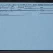 Cheviot Burn, NT81NE 10, Ordnance Survey index card, Recto