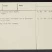 Elm Knowe, NT81NE 22, Ordnance Survey index card, page number 2, Verso