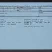 Fundhope Rig, NT81NE 23, Ordnance Survey index card, Recto