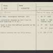 Mallie Side, NT81NE 32, Ordnance Survey index card, Recto