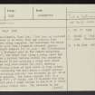 Park Law, NT81NW 23, Ordnance Survey index card, page number 1, Recto