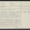 Green Knowe, NT81NW 42, Ordnance Survey index card, page number 1, Recto