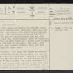 Stob Rig, NT82NE 86, Ordnance Survey index card, page number 1, Recto