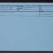 Shielknowe Burn, NT82NW 35, Ordnance Survey index card, Recto
