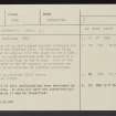 Mowhaugh Schoolhouse, NT82SW 10, Ordnance Survey index card, Recto
