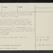 Mow Tower, NT82SW 33, Ordnance Survey index card, page number 2, Verso