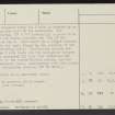 Fasset Hill, NT82SW 41, Ordnance Survey index card, page number 2, Verso